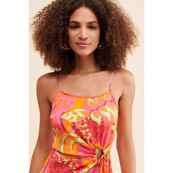 NEW Farm Rio Tropical Print Midi Maxi Dress Cutout Sleeveless Size Small $225 - Picture 6 of 16